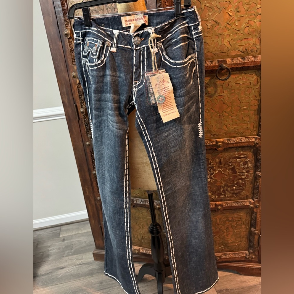 Miss Me Black Contrast-Stitch Bootcut Jeans